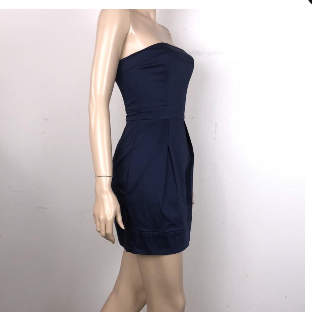 French connection strapless navy dress